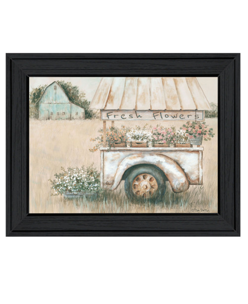 Fresh Flowers For Sale Black Framed Print Wall Art