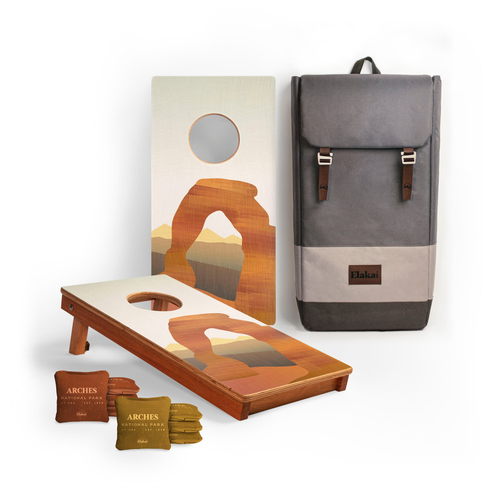 Arches National Park Mahogany Pathfinder Cornhole Board Set