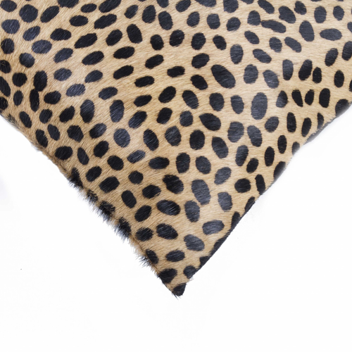 12" X 20" Orange and Black Cowhide Throw Pillow