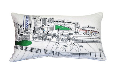 Homeroots Home Decor Lexington Daylight Skyline Lumbar Decorative Pillow, White, 24 Inches