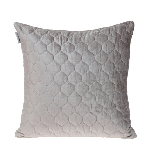 Homeroots Home Decor Taupe Tufted Velvet Quilted Throw Pillow, 20 x 20 x 4 Inches