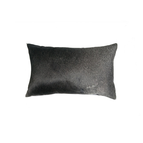 Homeroots Home Decor 12 X 20 X 5 Inches Gray and White Cowhide Pillow