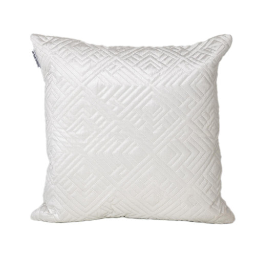Homeroots Home Decor Quilted White Decorative Throw Pillow, 20 x 20 x 4 Inches