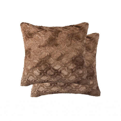 20" X 20" X 5" Acrylic Plush Polyester Polyfill Brown 2 Pack Pillow
