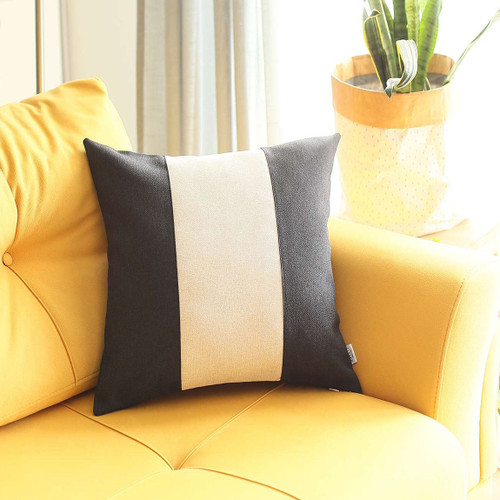 18" X 18" Grey And Black Geometric Zippered Handmade Polyester Throw Pillow Cover