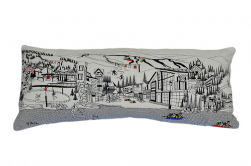 Homeroots Home Decor Vail Daylight Skyline Lumbar Decorative Pillow, White, 35 Inches