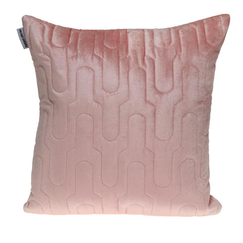 Homeroots Home Decor Geometric Lush Quilted Metallic Pink Throw Pillow, 20 x 20 Inches