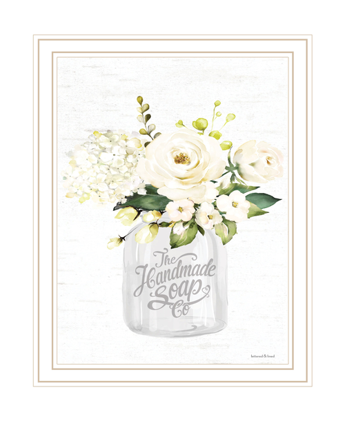 Bathroom Flower Ja White Framed Print Bathroom Wall Art