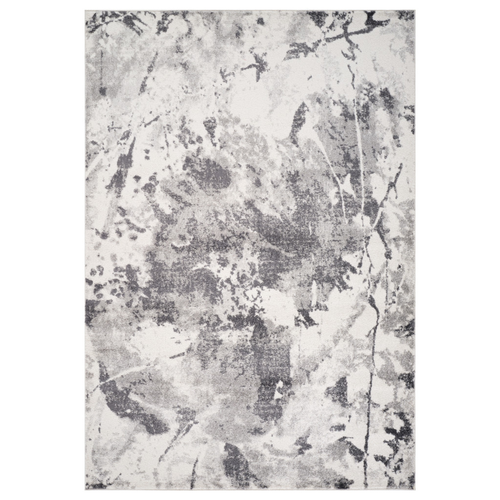 8' X 10' Ivory And Gray Abstract Area Rug