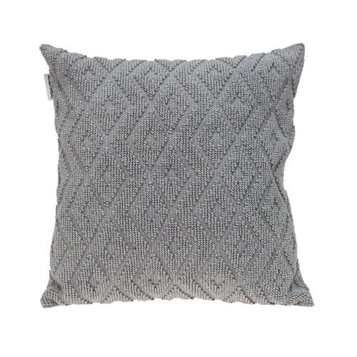 Homeroots Home Decor Jacquard Diamond Pattern Decorative Gray Throw Pillow