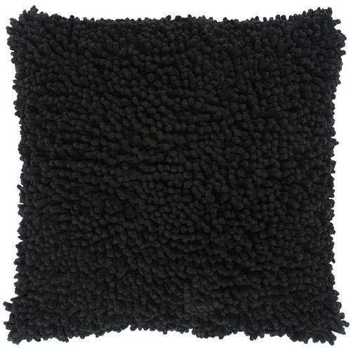 Homeroots Home Decor Black Boho Textured Modern Down Throw Pillow, 18 x 18 Inches