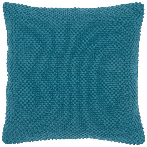 Homeroots Teal Nubby Textured Modern Throw Pillow, 20 x 20 Inches