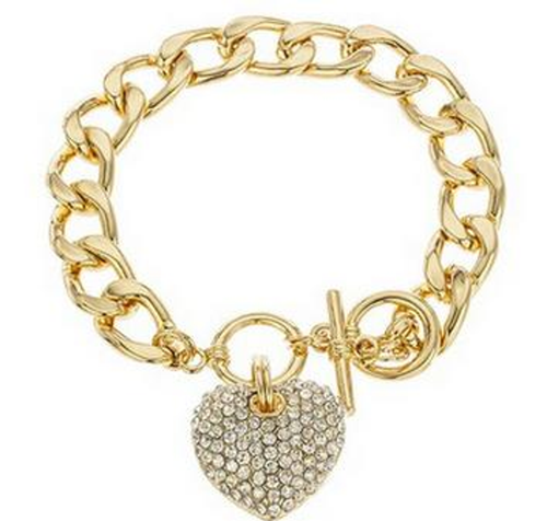 Lock My Heart Charm Bracelet With Italian Cable Link Chain