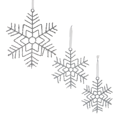 Glittered Wire Snowflake Ornament