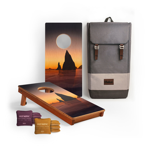 Olympic National Park Mahogany Pathfinder Cornhole Board Set