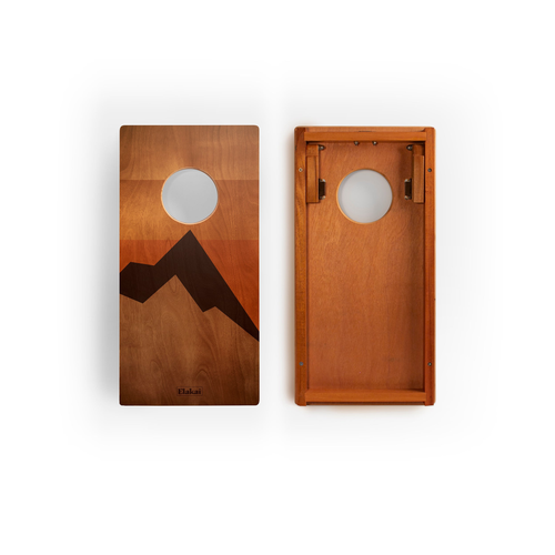 Retro Elakai Mahogany Pathfinder Cornhole Board Set
