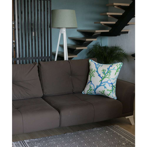 Homeroots Home Decor Blue And White Coral Marine Throw Pillow