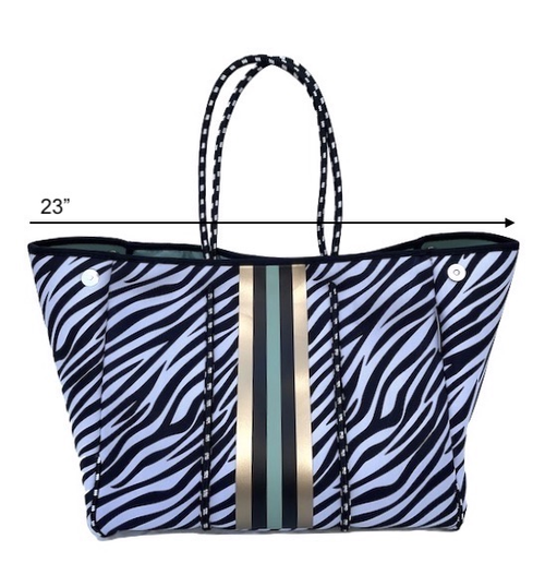 Lolly Luella On the Go - Neoprene Tote Bag (With Removable Matching Small Zippered Pouch)