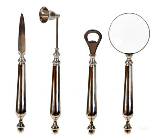 Four-in-One Decor Piece with Magnifie, Letter Opener, Bottle Opener, and Candle Snuffer