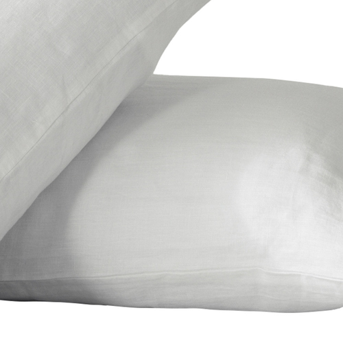 Set of Two Ivory Linen Standard Pillowcases