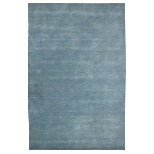 9' X 12' Light Blue Wool Hand Woven Area Rug