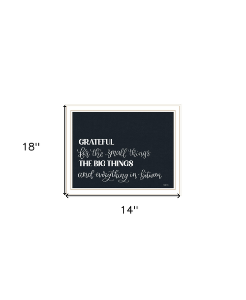 Grateful For Everything White Framed Print Wall Art
