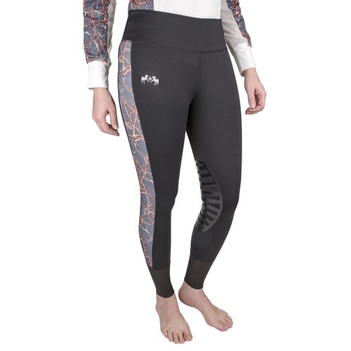 Equine Couture Ladies  Snaffle Bits Tights- Black- X-Small