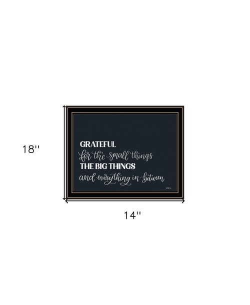 Grateful For Everything Black Framed Print Wall Art