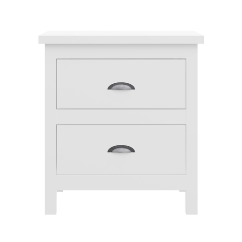 22" Solid Wood Two Drawer Nightstand