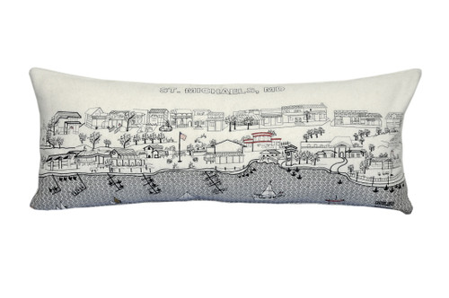 Homeroots Home Decor St Michael's Daylight Skyline Lumbar Decorative Pillow, White, 35 Inches