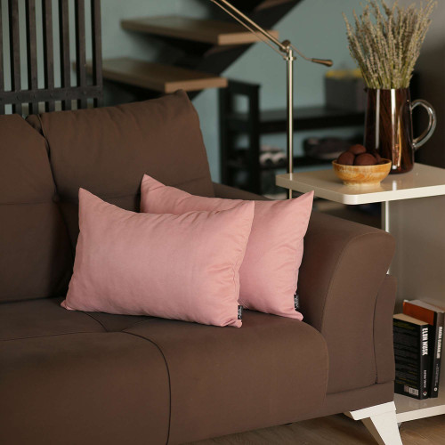Homeroots Home Decor Set Of 2 Pale Pink Modern Lumbar Throw Pillows