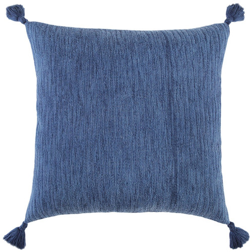 Homeroots Home Decor Navy Solid Tonal Abstract Stripe Throw Pillow, Navy, 20 x 20 Inches