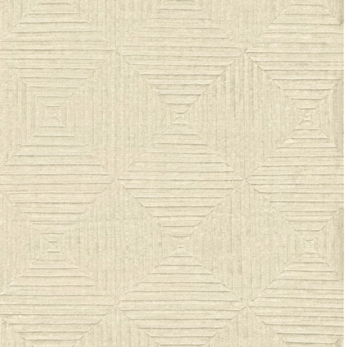 6' X 9' Ivory Wool Geometric Hand Knotted Area Rug