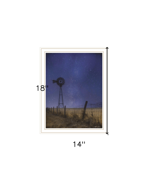 Starlit Night White Framed Print Wall Art