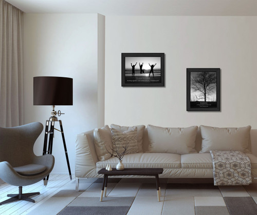 Set Of Two Passion and Teamwork Black Framed Print Wall Art