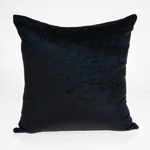 20" Black Cotton Blend Throw Pillow