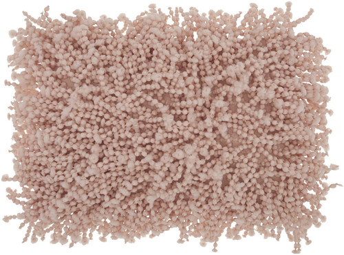 Homeroots Home Decor Pale Pink Shaggy Beads Lumbar Throw Pillow, Pale Pink, Lumbar