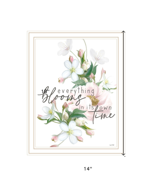 Everything Bloom White Framed Print Wall Art