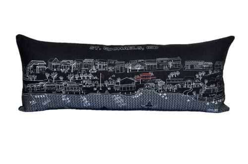 Homeroots Home Decor St Michael's Nighttime Skyline Lumbar Decorative Pillow, Black, 35 Inches