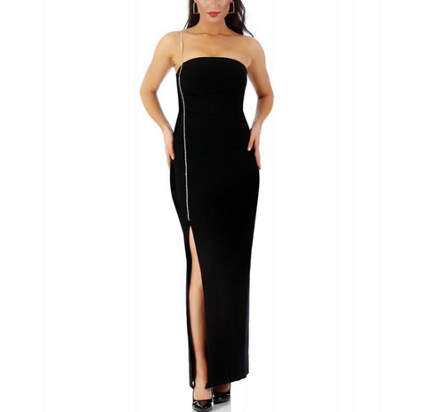 InstantFigure Long Dress W/ Rhinestone Strap