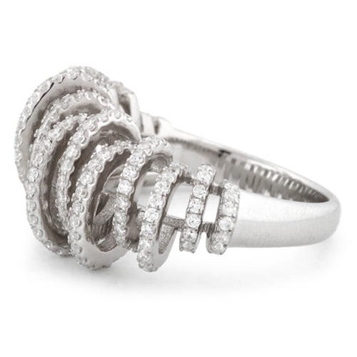 Hoops And Loops Ring In Platinum Plating