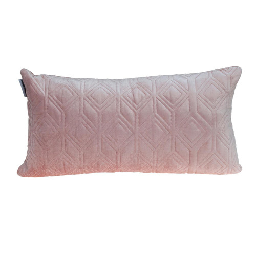 Homeroots Home Decor Tufted Diamonds Rose Gold Velvet Lumbar Accent Pillow, 12 x 24 x 4 Inches