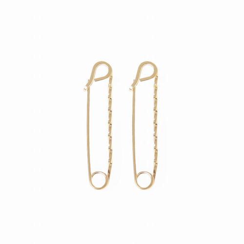 Medium Twisted Safety Pin Earrings