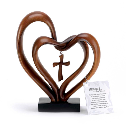 Marriage Takes Three Cross Figurine