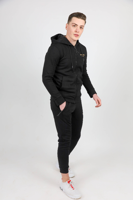 Men Black Sweat Suit