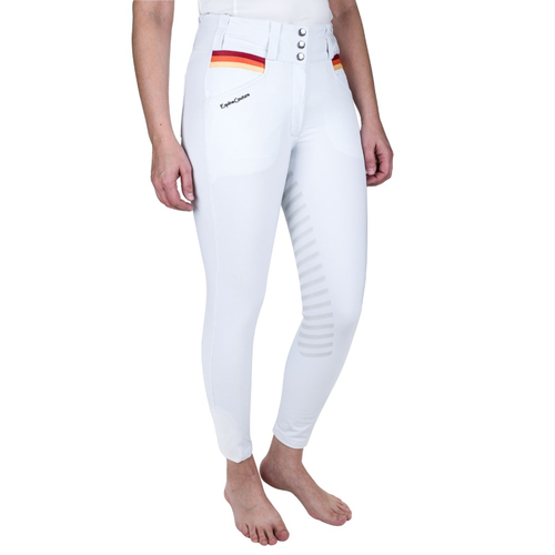 Equine Couture Women's Gradient Full Seat Breech- Safari w/ Blue Stripes- 36