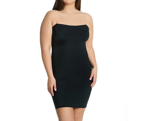 InstantFigure Shapewear Curvy Tube Slip Dress with Detachable Clear Bra Straps