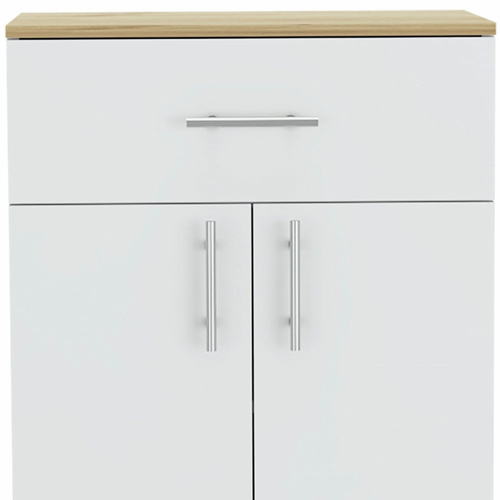 34" Light Oak and White Pantry Cabinet