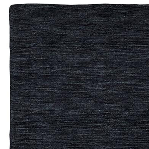 8' Black Hand Woven Runner Rug