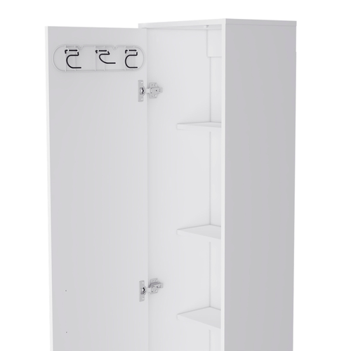 16" Silver And White Accent Cabinet With Five Shelves